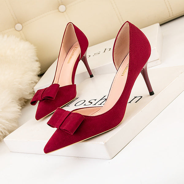 Suede Bow Pumps