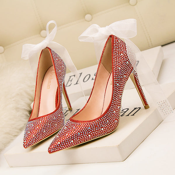 Red Rhinestone Pumps