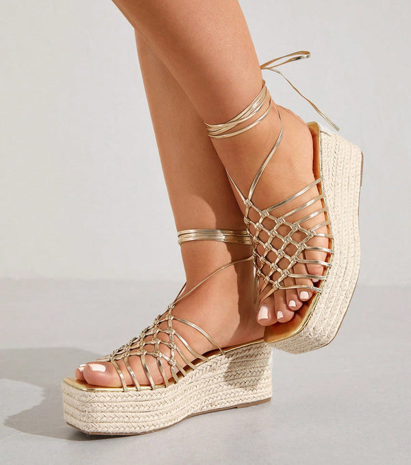 Watsonia Platform Strappy Wedge Sandals