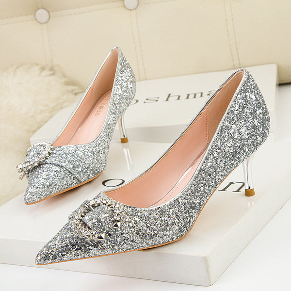 Crystal Square Buckle Wedding Shoes