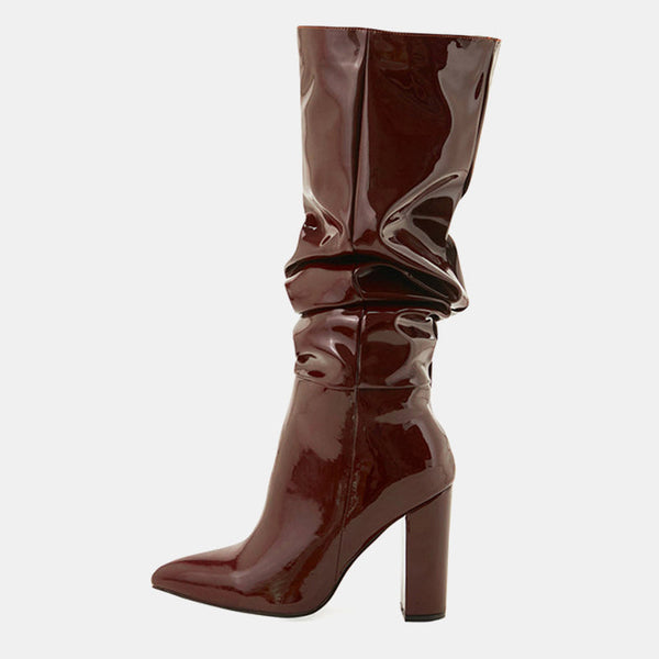 Marigold Patent Leather Knee-high Boots