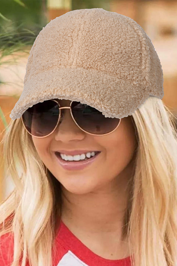 Parchment Sherpa Teddy Baseball Cap