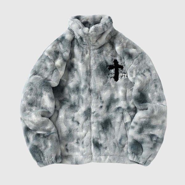 Tillbuy Tie-Dye Sherpa Coats