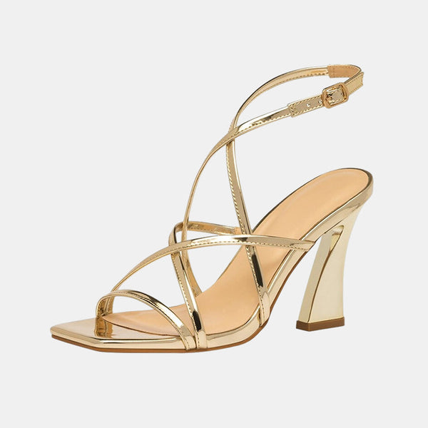 Jasmine Gold Cross Straps Sandals