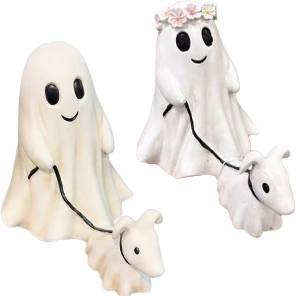 Horror Ghost&Dog Halloween Statue